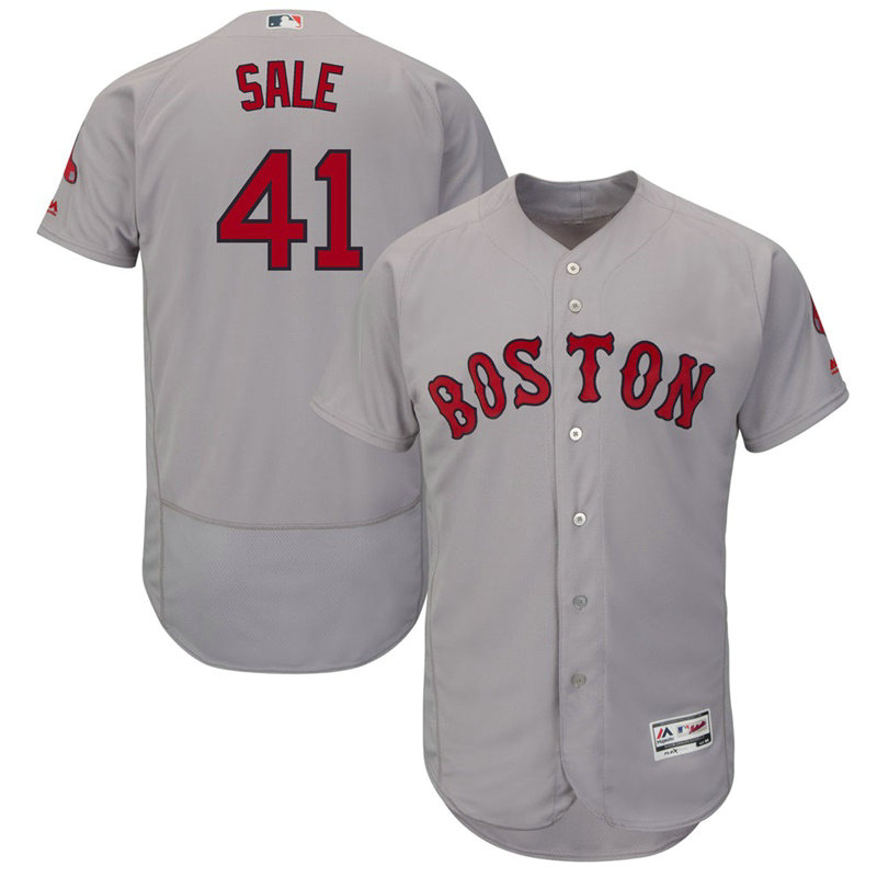 Boston Red Sox Chris Sale #41 Grey Road Flex Base Jersey