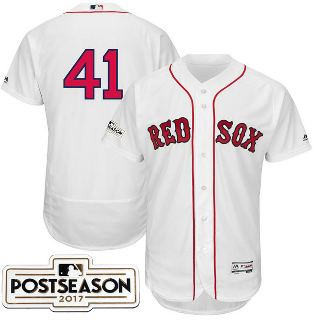 Boston Red Sox Chris Sale #41 White 2017 Postseason Patch Flex Base Jersey