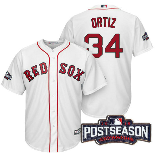 Boston Red Sox David Ortiz #34 AL East Division Champions White 2016 Postseason Patch Cool Base Jersey Boston Red Sox David Ortiz #34 AL East Division Champions White 2016 Postseason Patch Cool Base Jersey