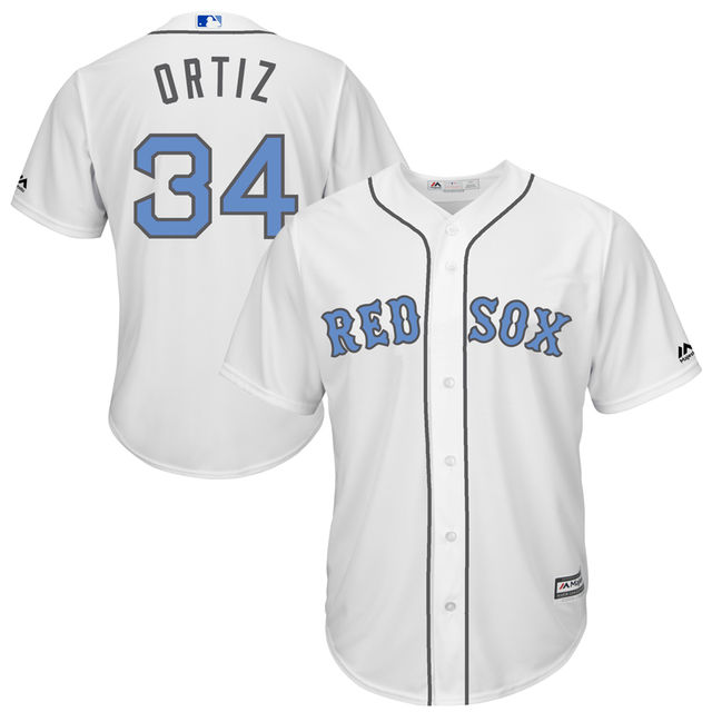 Boston Red Sox #34 David Ortiz White Fashion 2016 Father's Day Cool Base Jersey Boston Red Sox #34 David Ortiz White Fashion 2016 Father's Day Cool Base Jersey