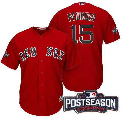 Boston Red Sox Dustin Pedroia #15 AL East Division Champions Red 2016 Postseason Patch Cool Base Jersey Boston Red Sox Dustin Pedroia #15 AL East Division Champions Red 2016 Postseason Patch Cool Base Jersey
