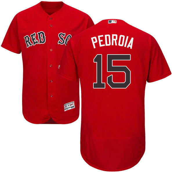 Boston Red Sox #15 Dustin Pedroia Scarlet Flexbase Authentic Collection Jersey Boston Red Sox #15 Dustin Pedroia Scarlet Flexbase Authentic Collection Jersey