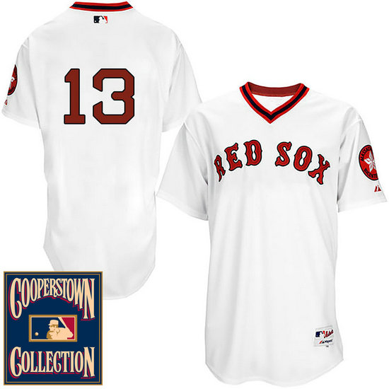 Boston Red Sox #13 Hanley Ramirez White 1976 Turn Back The Clock Throwback Jersey