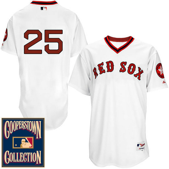 Boston Red Sox #25 Jackie Bradley Jr. White 1976 Turn Back The Clock Throwback Jersey