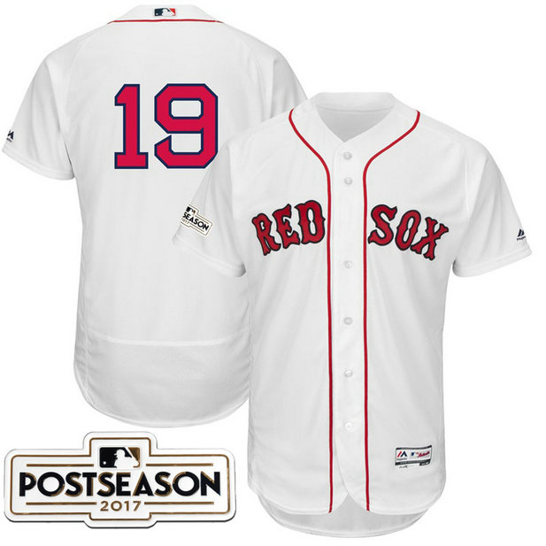 Boston Red Sox Jackie Bradley Jr. #19 White 2017 Postseason Patch Flex Base Jersey