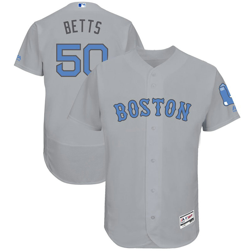 Mookie Betts #50 Boston Red Sox 2017 Father's Day Grey Flex Base Jersey Mookie Betts #50 Boston Red Sox 2017 Father's Day Grey Flex Base Jersey