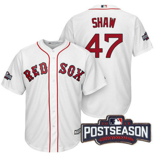 Boston Red Sox Travis Shaw #47 AL East Division Champions White 2016 Postseason Patch Cool Base Jersey Boston Red Sox Travis Shaw #47 AL East Division Champions White 2016 Postseason Patch Cool Base Jersey