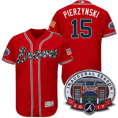 Atlanta Braves #15 A.J. Pierzynski Red 2017 Flex Base All-Star Game Patch Jersey Atlanta Braves #15 A.J. Pierzynski Red 2017 Flex Base All-Star Game Patch Jersey