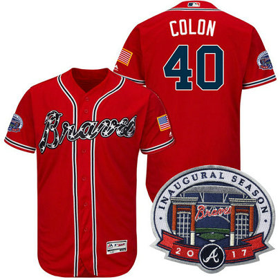Atlanta Braves #40 Bartolo Colon Red 2017 Flex Base All-Star Game Patch Jersey