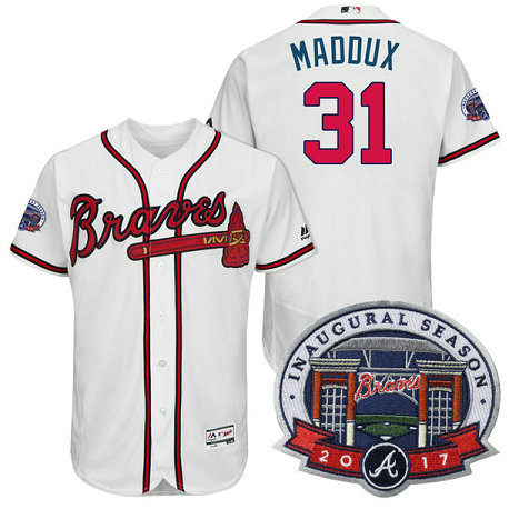 Atlanta Braves #31 Greg Maddux White 2017 Flex Base All-Star Game Patch Jersey Atlanta Braves #31 Greg Maddux White 2017 Flex Base All-Star Game Patch Jersey