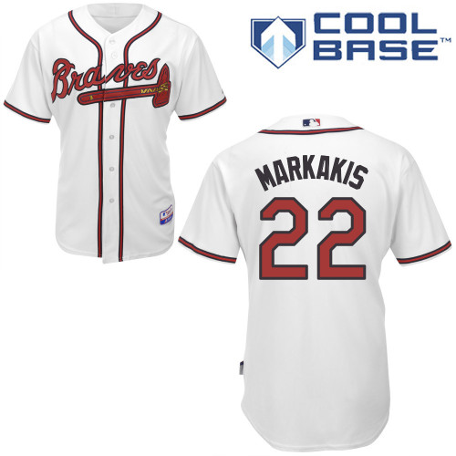 Atlanta Braves #22 Nick Markakis White Home Cool Base Jersey