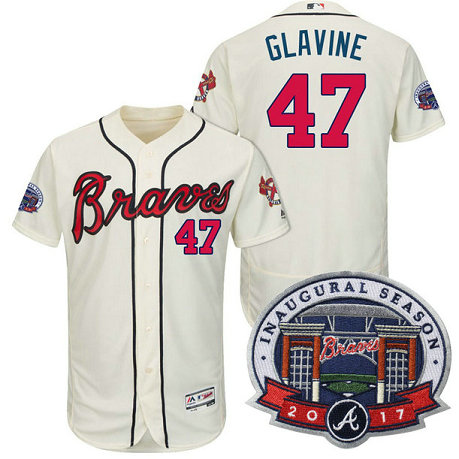 Atlanta Braves #47 Tom Glavine Cream 2017 Flex Base All-Star Game Patch Jersey Atlanta Braves #47 Tom Glavine Cream 2017 Flex Base All-Star Game Patch Jersey