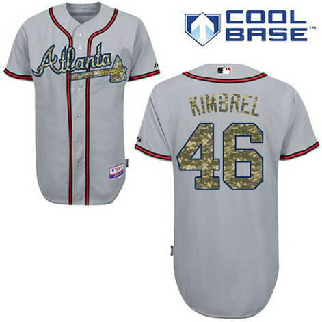 Atlanta Braves #46 Craig Kimbrel Authentic Grey USMC Cool Base Jersey