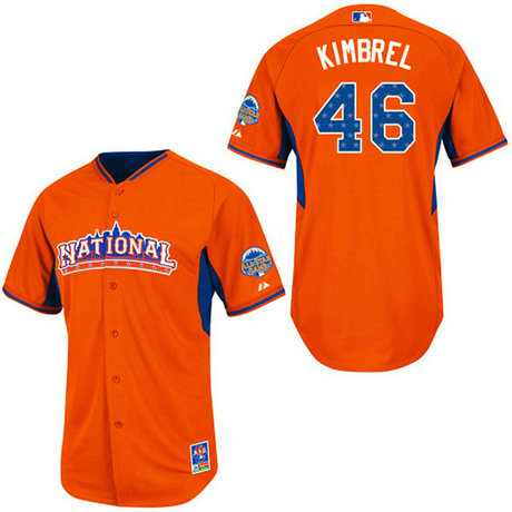 Atlanta Braves #46 Craig Kimbrel Authentic Orange National League 2013 All Star Jersey