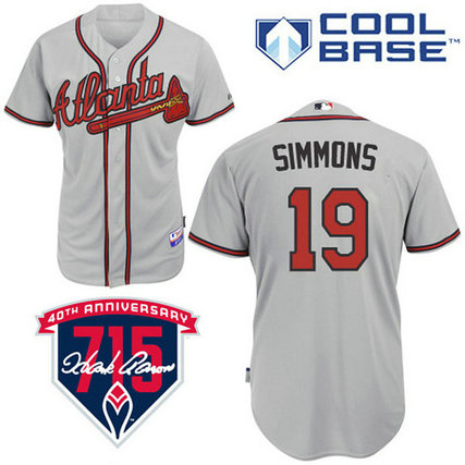 Atlanta Braves #19 Andrelton Simmons Authentic Grey Away Cool Base Jersey