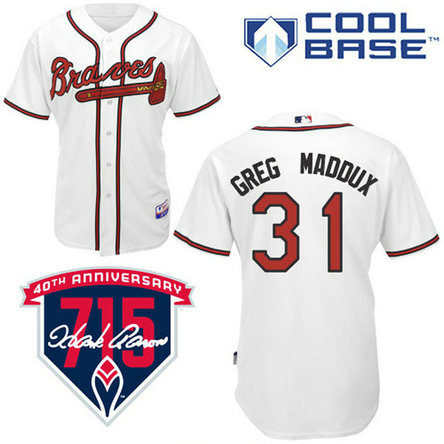 Atlanta Braves #31 Greg Maddux Authentic White Home Cool Base Jersey Atlanta Braves #31 Greg Maddux Authentic White Home Cool Base Jersey