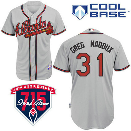 Atlanta Braves #31 Greg Maddux Authentic Grey Away Cool Base Jersey Atlanta Braves #31 Greg Maddux Authentic Grey Away Cool Base Jersey