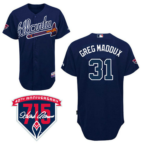 Atlanta Braves #31 Greg Maddux Authentic Navy Blue Alternate Cool Base Jersey Atlanta Braves #31 Greg Maddux Authentic Navy Blue Alternate Cool Base Jersey