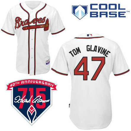 Atlanta Braves #47 Tom Glavine Authentic White Home Cool Base Jersey Atlanta Braves #47 Tom Glavine Authentic White Home Cool Base Jersey