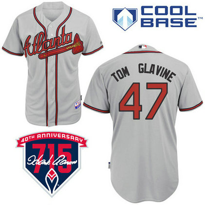 Atlanta Braves #47 Tom Glavine Authentic Grey Away Cool Base Jersey Atlanta Braves #47 Tom Glavine Authentic Grey Away Cool Base Jersey