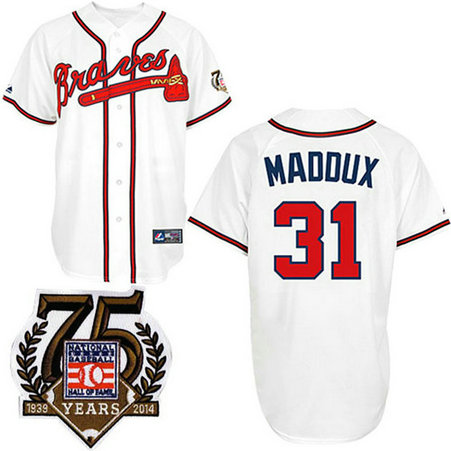 Atlanta Braves #31 Greg Maddux Authentic White Jersey Atlanta Braves #31 Greg Maddux Authentic White Jersey