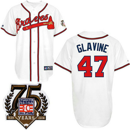 Atlanta Braves #47 Tom Glavine Authentic White Jersey Atlanta Braves #47 Tom Glavine Authentic White Jersey