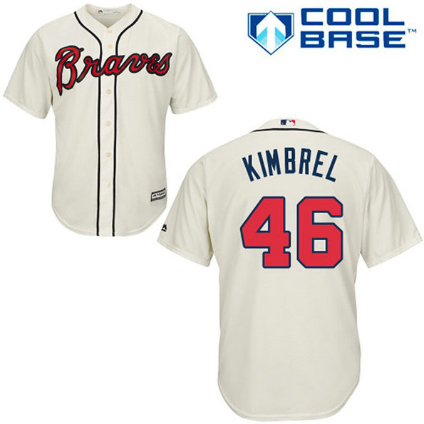 YOUTH Atlanta Braves #46 Craig KimbrelAuthentic Cream Alternate Cool Base Jersey YOUTH Atlanta Braves #46 Craig KimbrelAuthentic Cream Alternate Cool Base Jersey