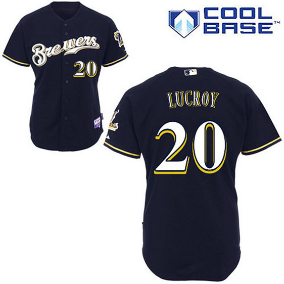 Milwaukee Brewers #20 Jonathan Lucroy Blue Cool Base Jersey Milwaukee Brewers #20 Jonathan Lucroy Blue Cool Base Jersey