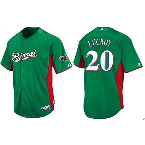 Milwaukee Brewers #20 Jonathan Lucroy Green Birrai Cool Base Jersey Milwaukee Brewers #20 Jonathan Lucroy Green Birrai Cool Base Jersey