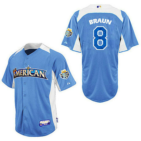 Milwaukee Brewers #8 Ryan Braun Blue 2012 All-Star BP Jersey Milwaukee Brewers #8 Ryan Braun Blue 2012 All-Star BP Jersey