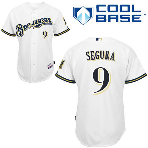 Milwaukee Brewers #9 Jean Segura Authentic White Home Cool Base Jersey Milwaukee Brewers #9 Jean Segura Authentic White Home Cool Base Jersey