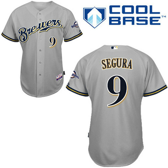Milwaukee Brewers #9 Jean Segura Authentic Grey Away Cool Base Jersey Milwaukee Brewers #9 Jean Segura Authentic Grey Away Cool Base Jersey