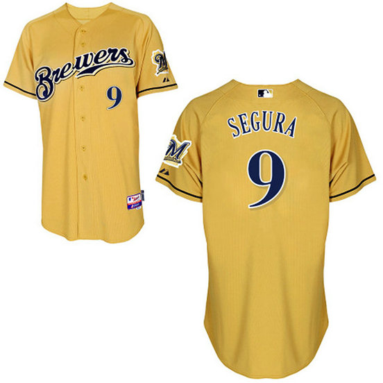 Milwaukee Brewers #9 Jean Segura Authentic Gold Alternate Cool Base Jersey Milwaukee Brewers #9 Jean Segura Authentic Gold Alternate Cool Base Jersey