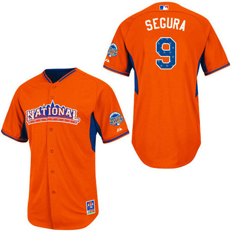 Milwaukee Brewers #9 Jean Segura Authentic Orange National League 2013 All Star BPJersey Milwaukee Brewers #9 Jean Segura Authentic Orange National League 2013 All Star BPJersey