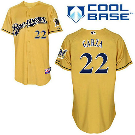 Milwaukee Brewers #22 Matt Garza Authentic Gold Alternate Cool Base Jersey