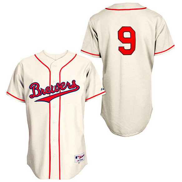 Milwaukee Brewers #9 Jean Segura Authentic Cream 1948 Turn Back The ClockJersey Milwaukee Brewers #9 Jean Segura Authentic Cream 1948 Turn Back The ClockJersey
