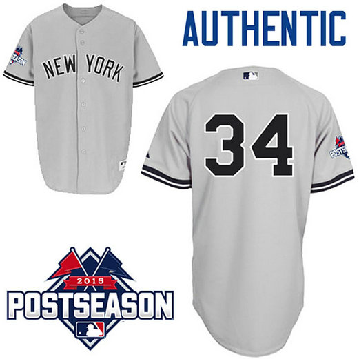 Brian McCann Postseason Patch Authentic Grey Jersey