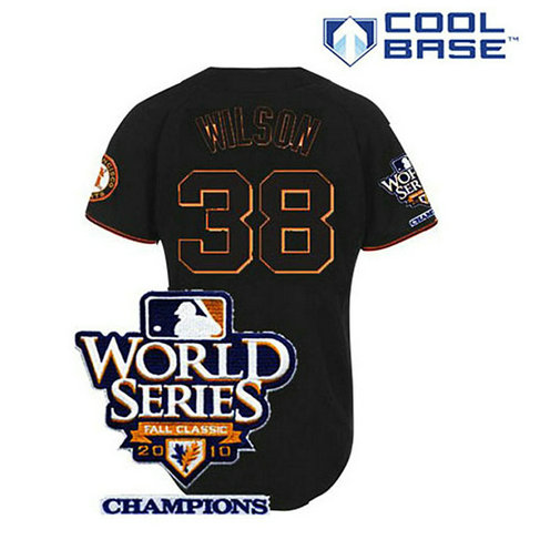 San Francisco Giants #38 Brian Wilson Black Cool Base 2010 World Series Patch Jersey San Francisco Giants #38 Brian Wilson Black Cool Base 2010 World Series Patch Jersey