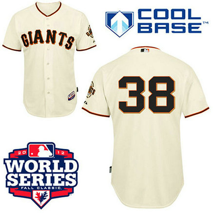 San Francisco Giants #38 Brian Wilson Cool Base Cream with 2012 World Series Patch Jersey San Francisco Giants #38 Brian Wilson Cool Base Cream with 2012 World Series Patch Jersey