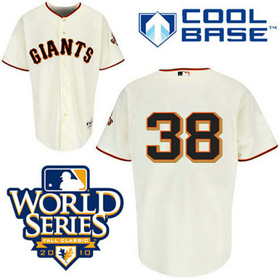San Francisco Giants #38 Brian Wilson Cream Cool Base 2010 World Series Patch Jersey