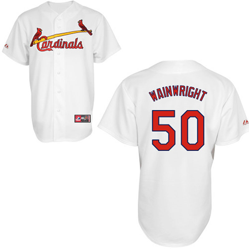 St. Louis Cardinals #50 Adam Wainwright White Authentic Cool Base Jersey St. Louis Cardinals #50 Adam Wainwright White Authentic Cool Base Jersey