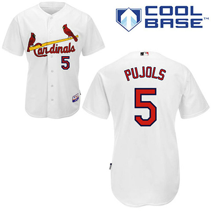 St. Louis Cardinals #5 Albert Pujols White Home Cool Base Jersey
