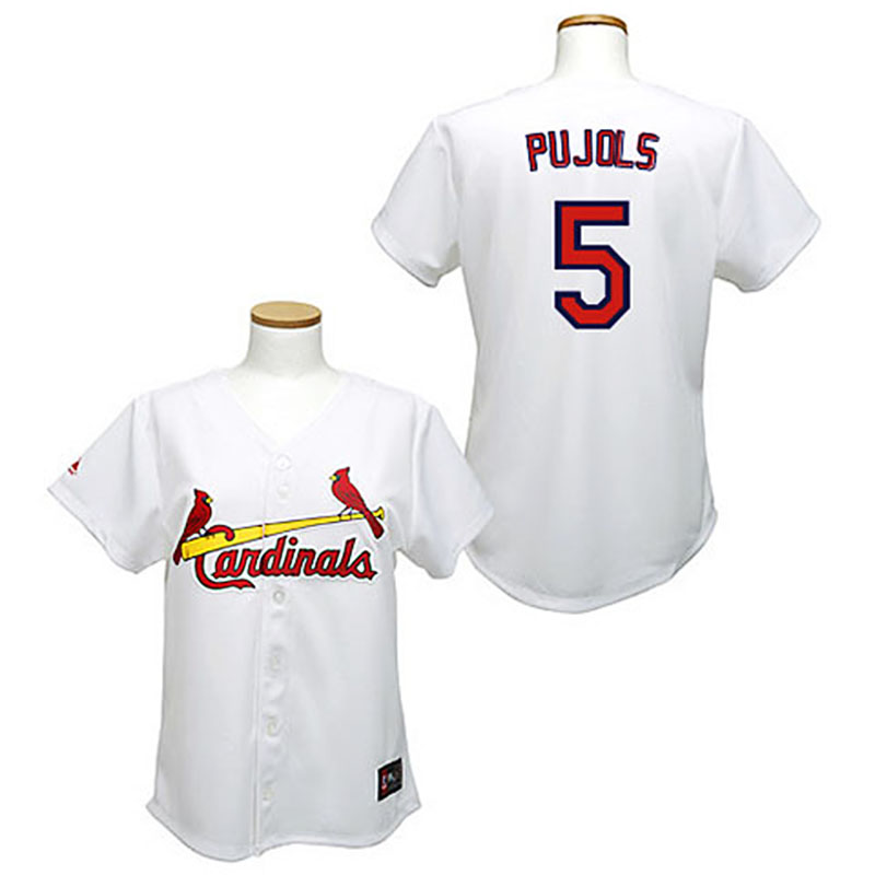 Women - St. Louis Cardinals #5 Albert Pujols White Fashion Jersey