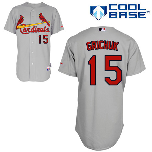 St. Louis Cardinals #15 Randal Grichuk Grey Cool Base Away Jersey St. Louis Cardinals #15 Randal Grichuk Grey Cool Base Away Jersey
