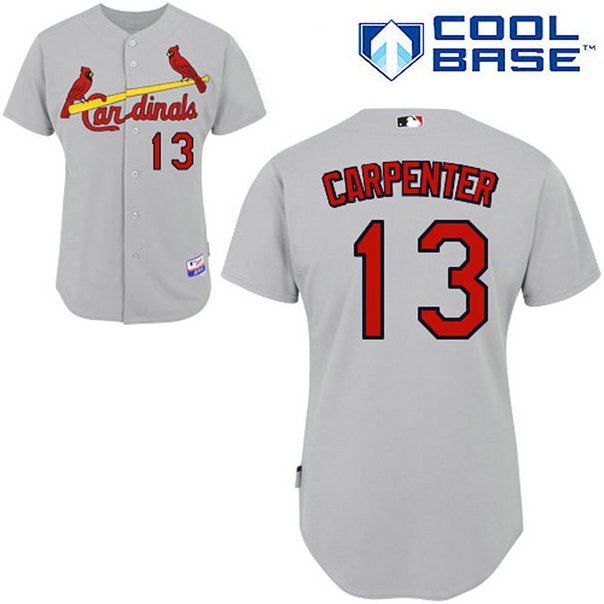 St. Louis Cardinals #13 Matt Carpenter Authentic Grey Away Cool Base Jersey