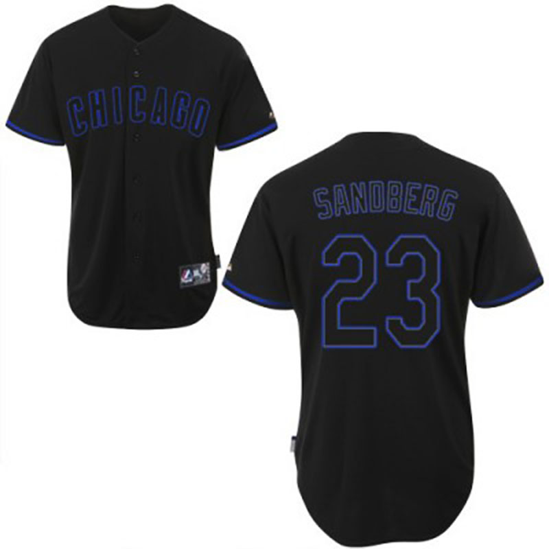 Chicago Cubs #23 Ryne Sandberg Black Fashion Jersey