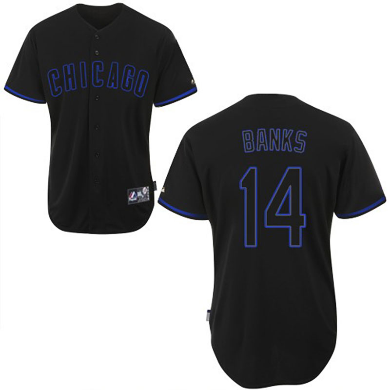 Chicago Cubs #14 Ernie Banks Black Fashion Jersey Chicago Cubs #14 Ernie Banks Black Fashion Jersey