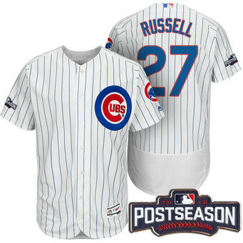 Chicago Cubs Addison Russell #27 NL Central Champions White 2016 Postseason Patch Flex Base Jersey Chicago Cubs Addison Russell #27 NL Central Champions White 2016 Postseason Patch Flex Base Jersey
