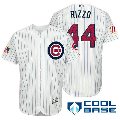 Chicago Cubs #44 Anthony Rizzo White Stars & Stripes 2016 Independence Day Cool Base Jersey Chicago Cubs #44 Anthony Rizzo White Stars & Stripes 2016 Independence Day Cool Base Jersey