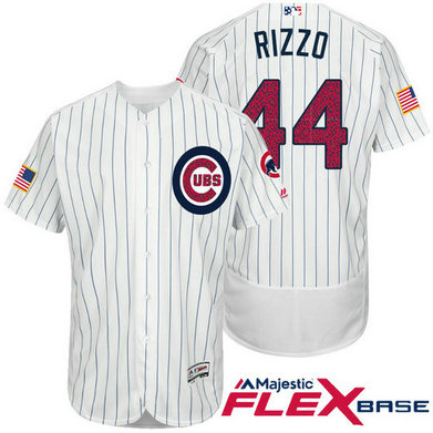Chicago Cubs #44 Anthony Rizzo White Stars & Stripes 2016 Independence Day Flex Base Jersey Chicago Cubs #44 Anthony Rizzo White Stars & Stripes 2016 Independence Day Flex Base Jersey